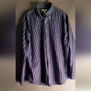 St. John's Bay iron free mens blue stripped shirt XL/XG
